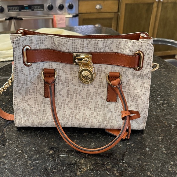 Michael Kors Cream and Brown Shoulder Bag - Picture 1 of 5